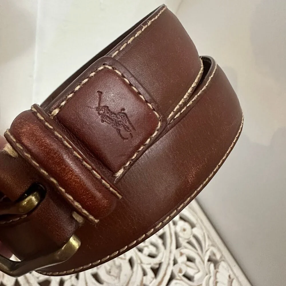 Polo Ralph Lauren brown leather belt 36